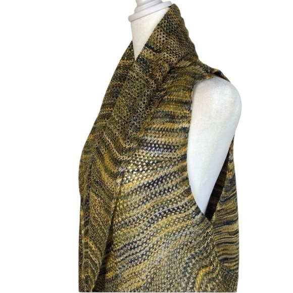 New Directions Boho Open Knit Crochet Waterfall Vest Duster Piratecore Indie L - Picture 6 of 16